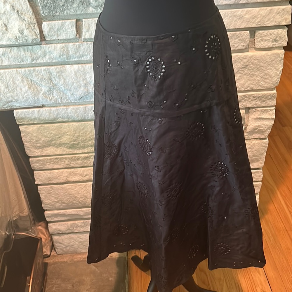 Saint Tropez West Black eyelet skirt